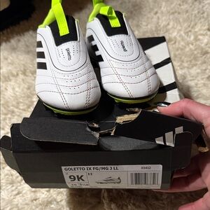 Adidas Kids Golettos - White and Black Cleats